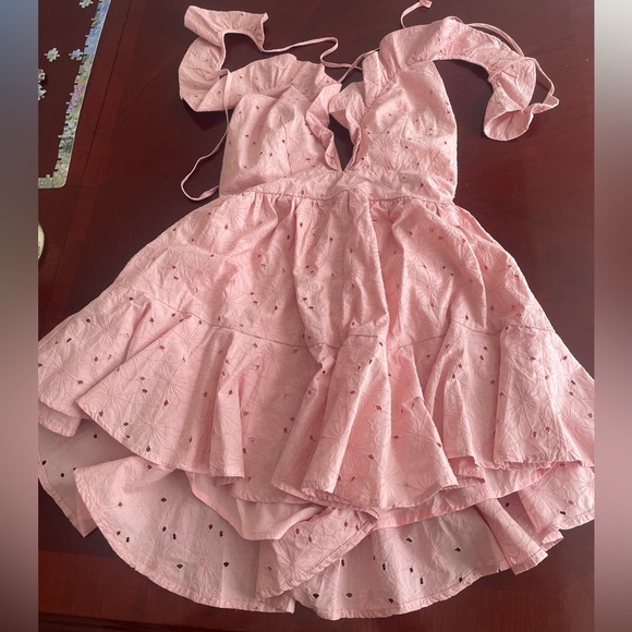 Pink Ruffled V-Neck Romper - Picture 2 of 4